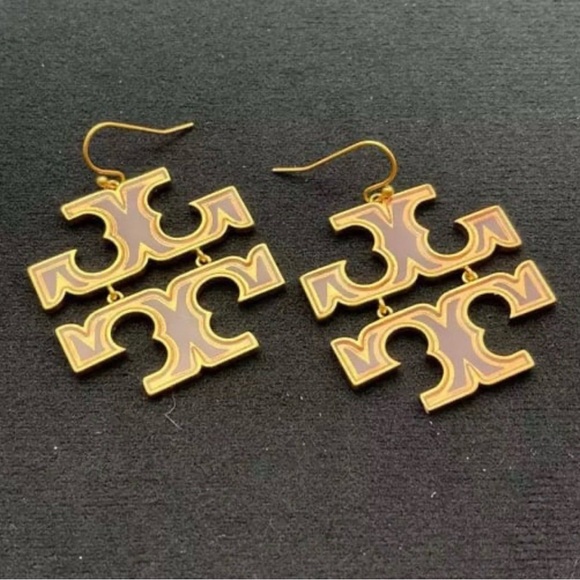 Tory Burch Drop Pink 18K gold plated Earrings - Picture 4 of 4